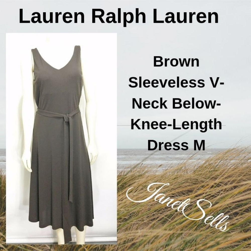Lauren Ralph Lauren M Brown Sleeveless Dress